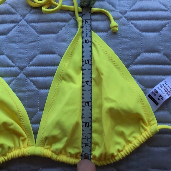 NWOT Lemon Triangle String Bikini Top - Picture 2 of 7